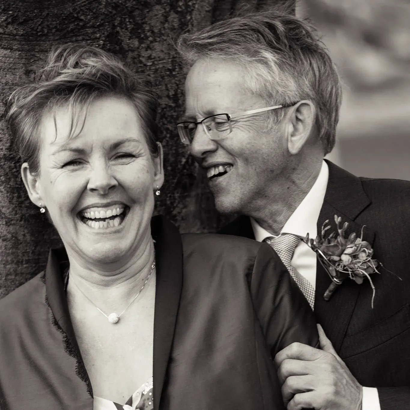 Caroline en Jelle op hun trouwdag