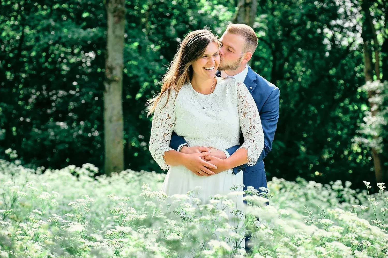 Evelien & Guido op hun trouwdag