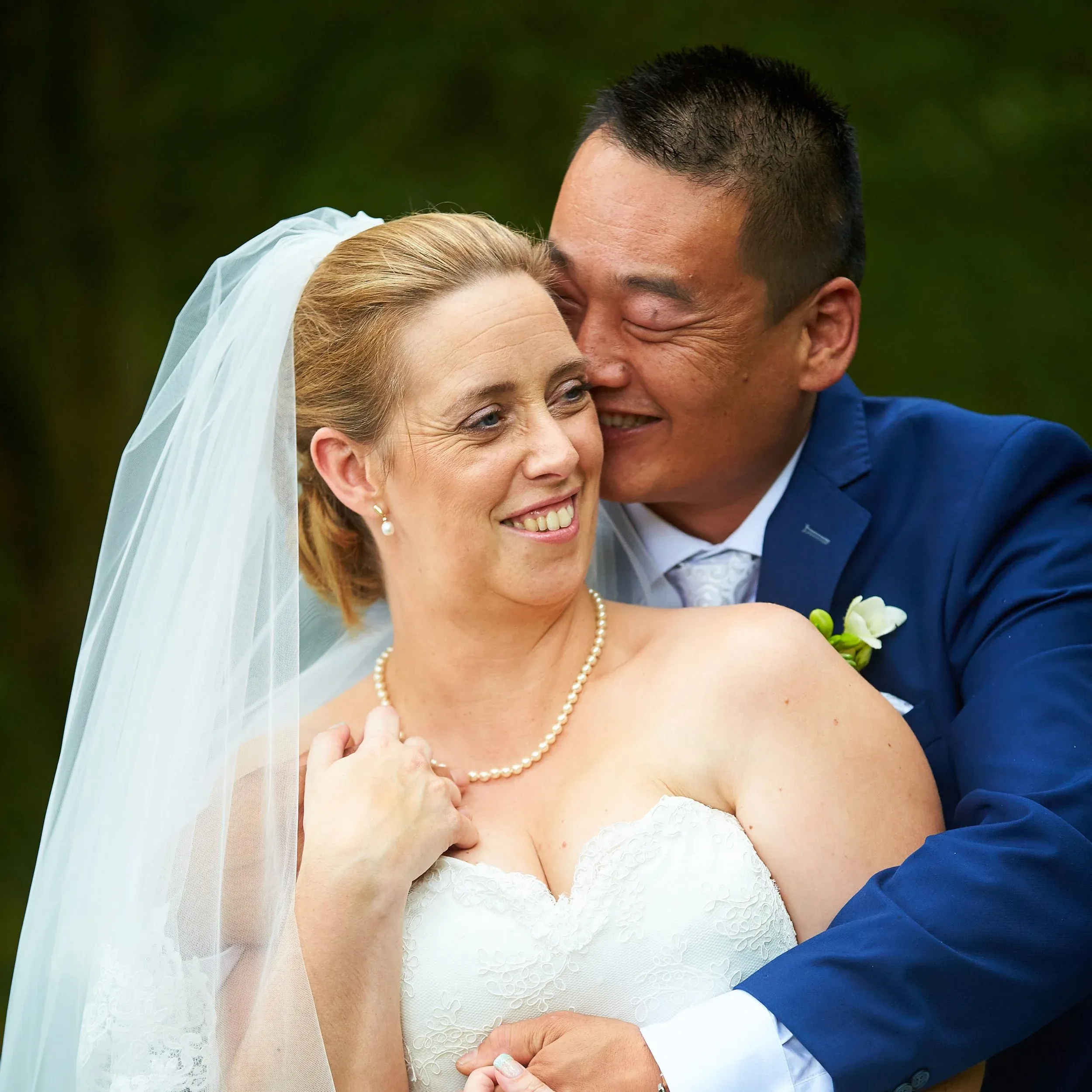 Joyce en Don op hun trouwdag