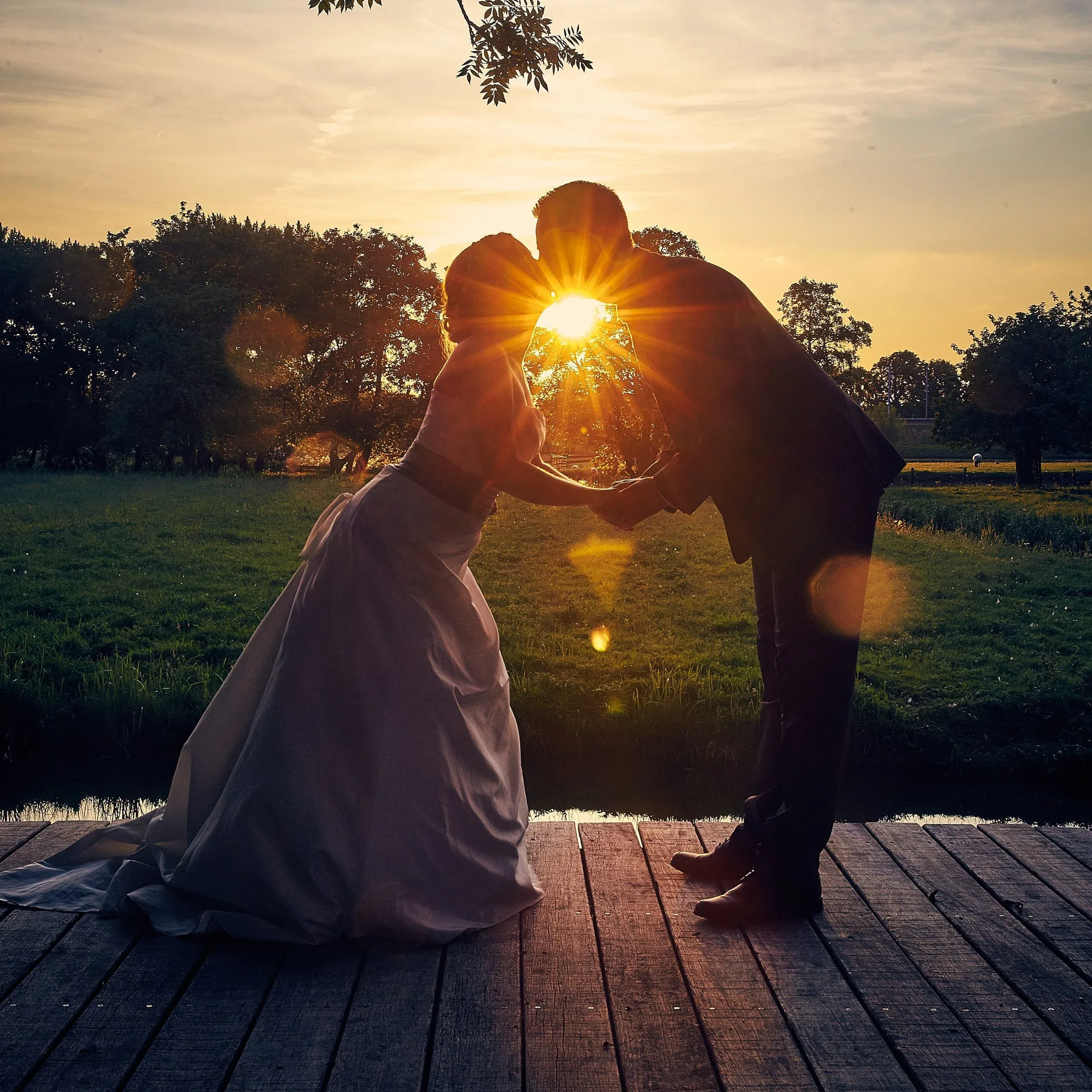 Tim en Linsey op hun trouwdag