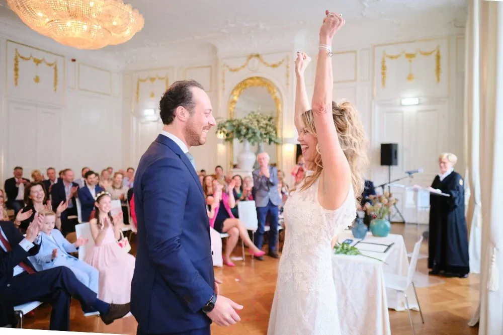 Sandra & David op hun trouwdag