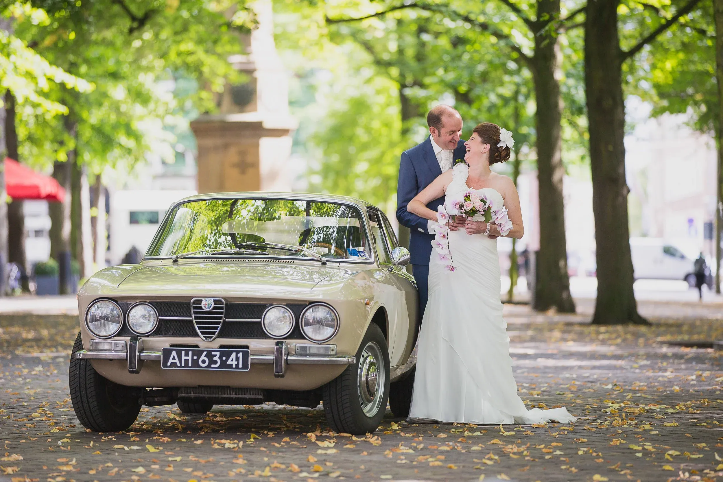 Paul en Alexa op hun trouwdag