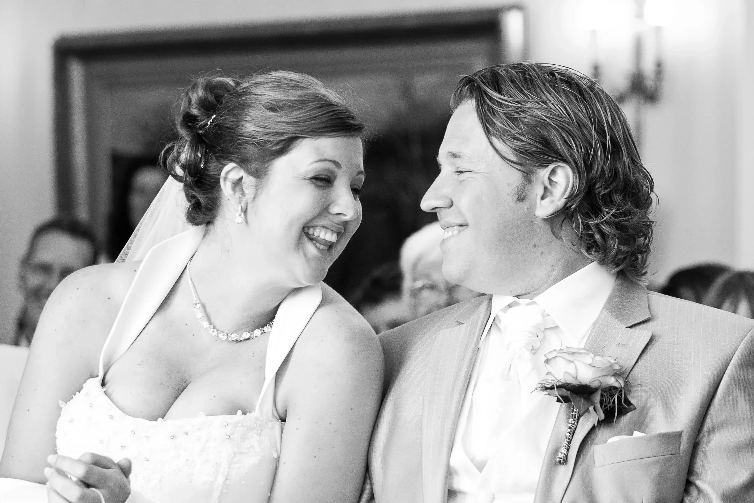 Debby en Edwin op hun trouwdag