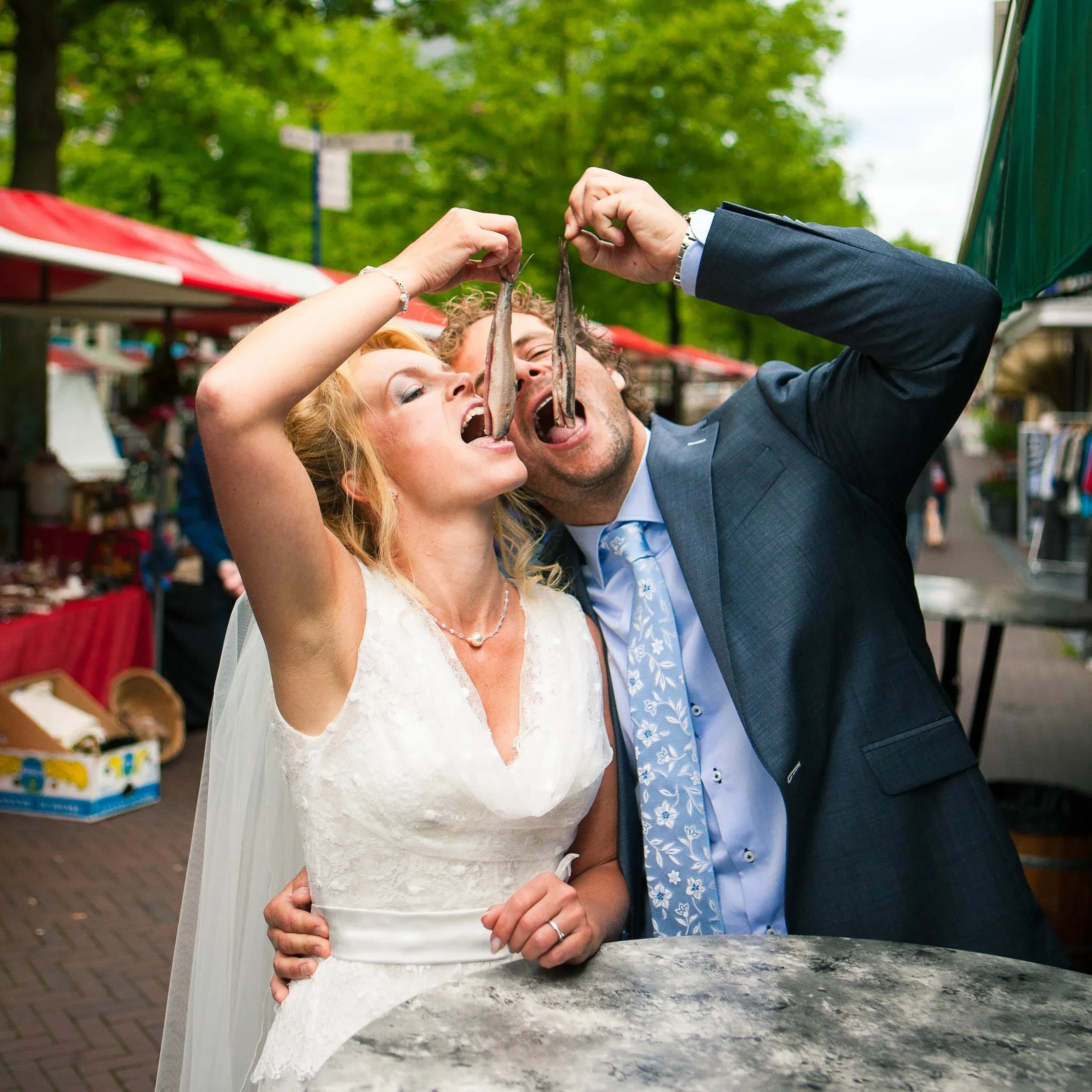 Monique en Alex op hun trouwdag
