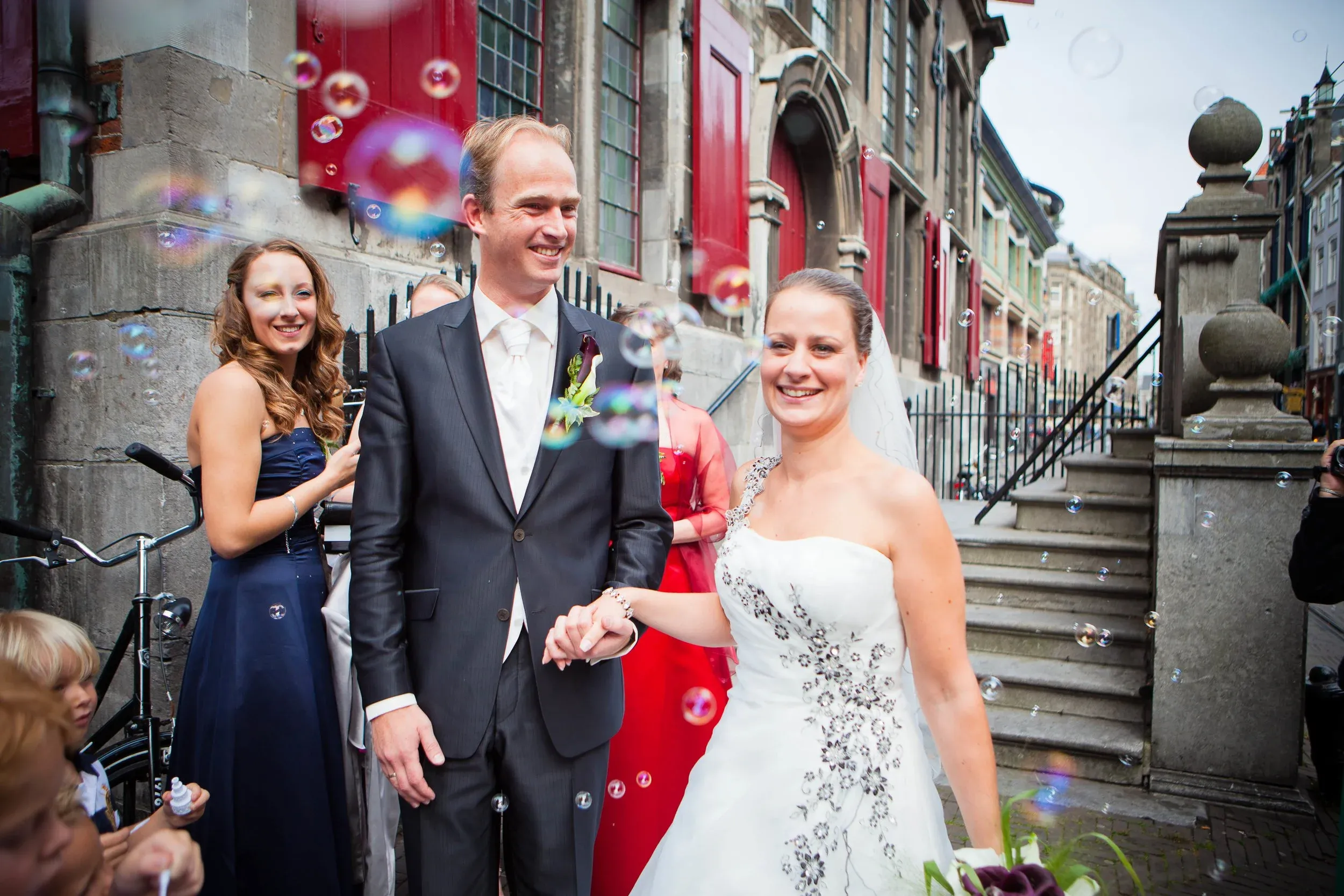 Lisette, Patrick, Nick & Esmée op hun trouwdag