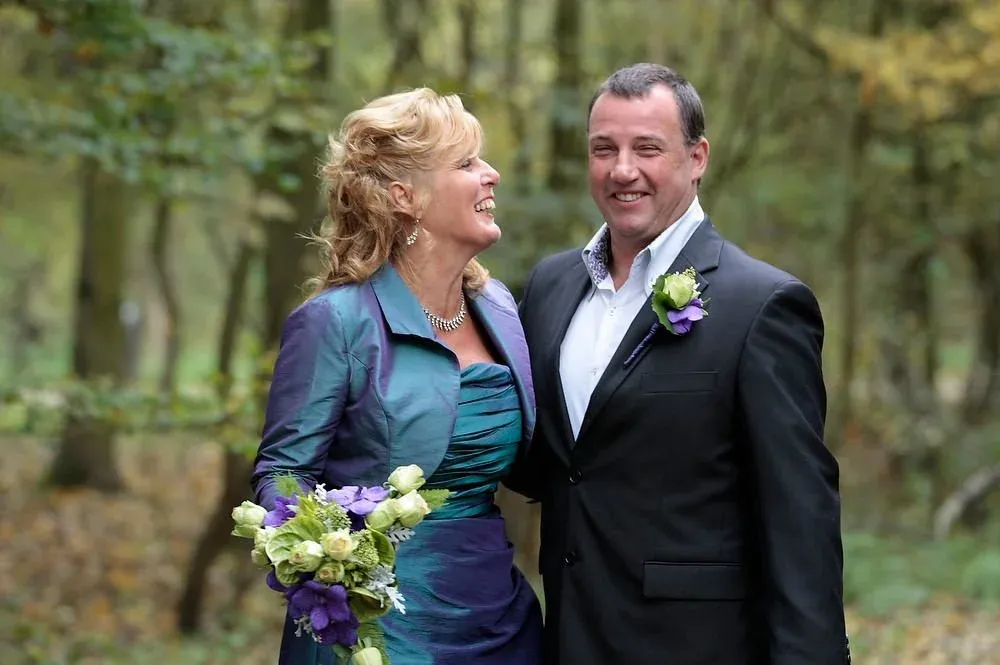 Marielle en Andre op hun trouwdag