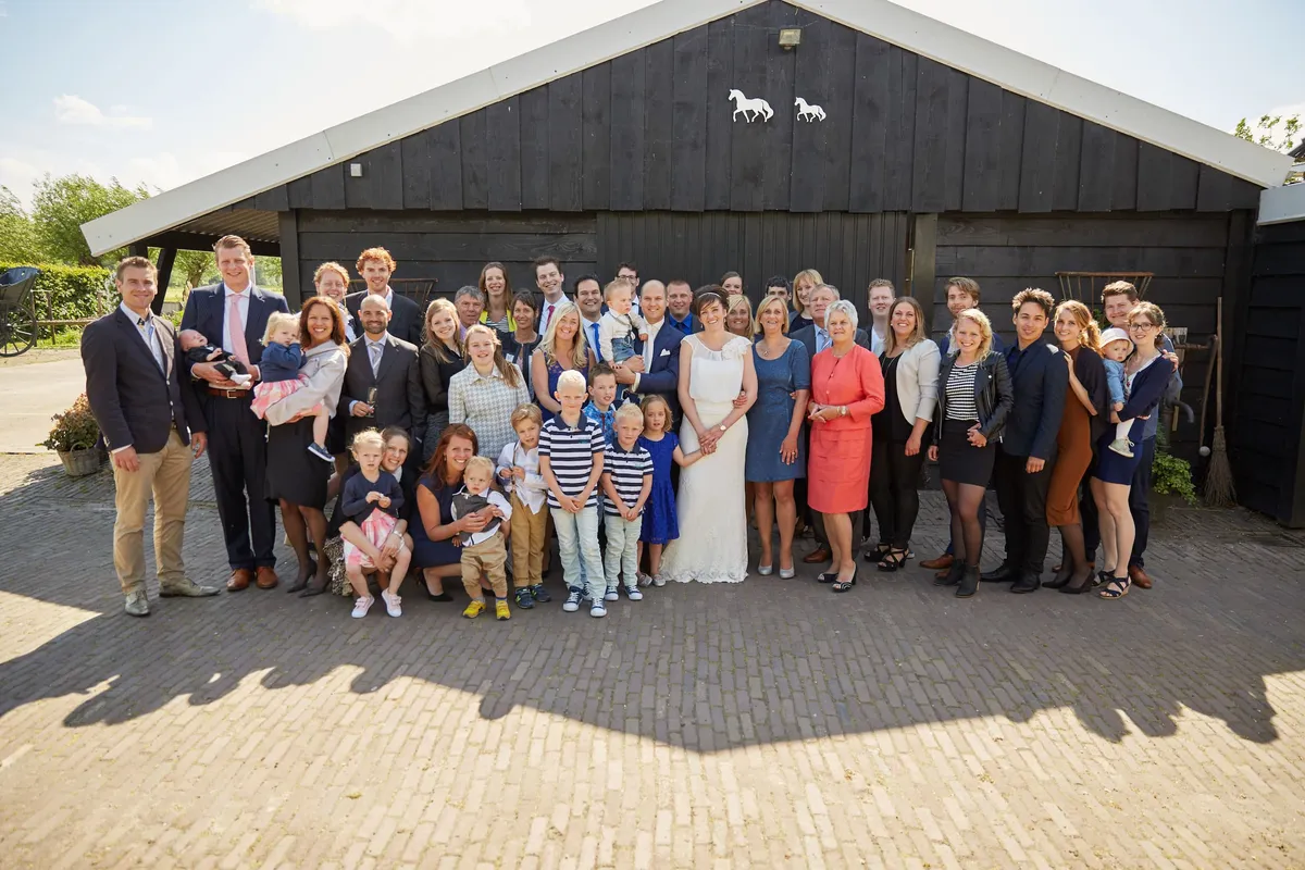 Groepsfoto met alle gasten