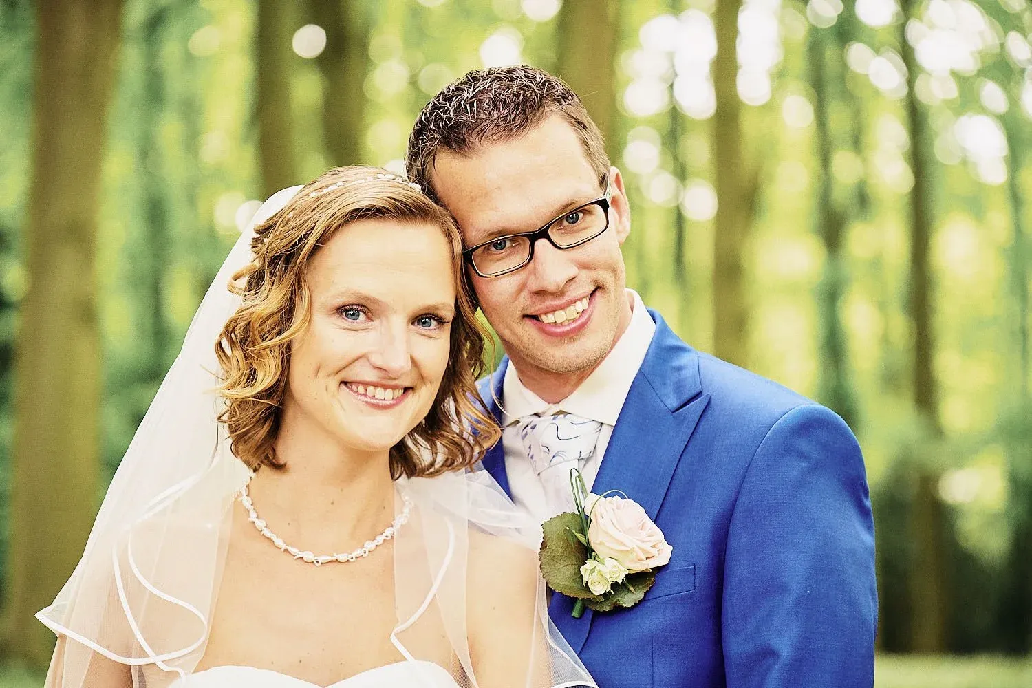 Femke en Arjan op hun trouwdag
