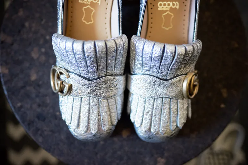 Zilveren loafers met franjes